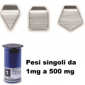 Classe M1 - Pesi piastrina al milligrammo in alluminio/argento